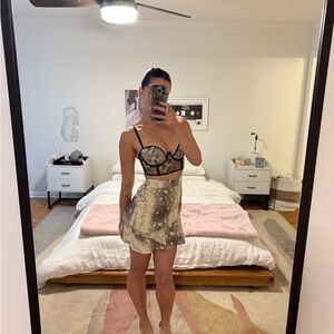 Snakeskin flowy skirt